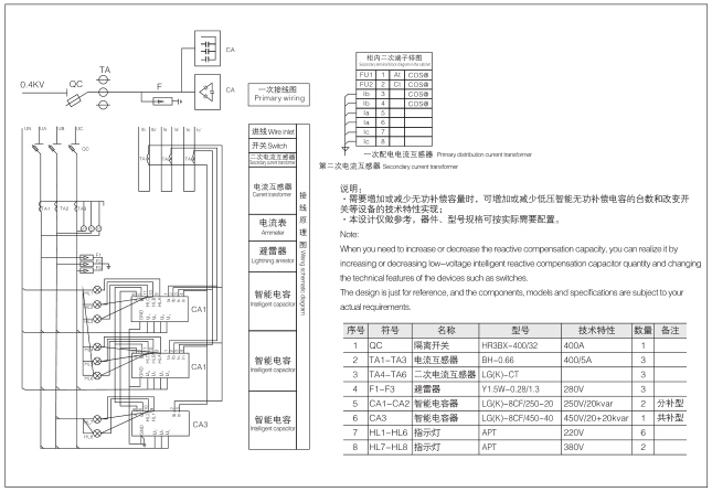 混合补偿应用电气接线图例
