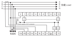  LGJKW5C-12无功功率自动补偿控制器接线图（220V）