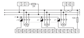 LGJKW58无功功率自动补偿控制器接线图（380V）